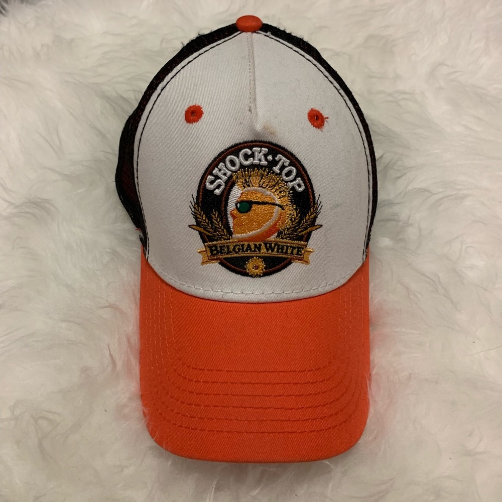 Shock Top Trucker Snap back Hat Orange Black